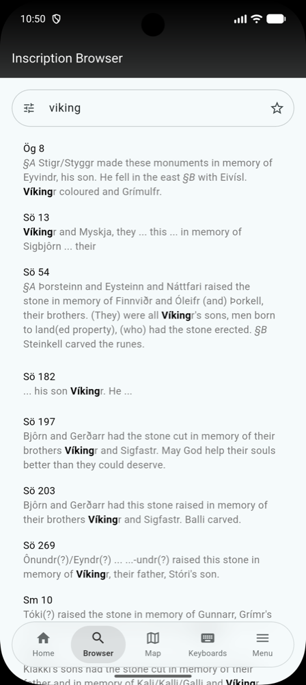 Leit að rúnaristum — Android