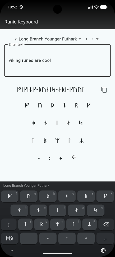Rúnalyklaborð — Android