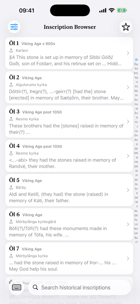 Leit að rúnaristum — iOS