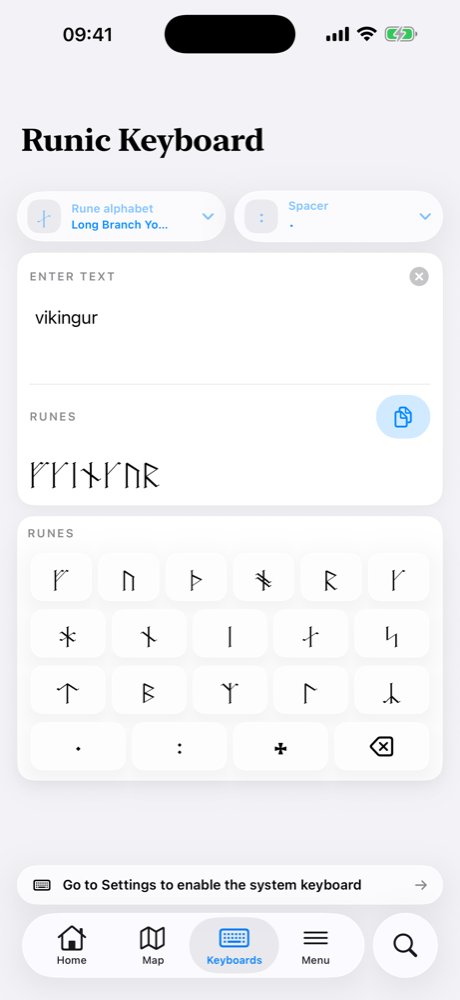 Rúnalyklaborð — iOS
