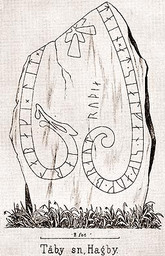 Runestone U 149 drawing — Richard Dybeck; English Wikipedia. Public Domain Mark 1.0