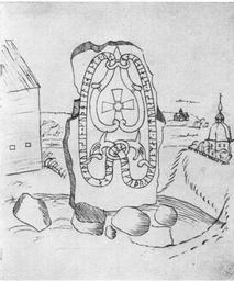 Upplands runinskrifter 409 — Johan Peringskiöld; https://www.raa.se/runinskrifter/sri_uppland_b07_h02_text_1.pdf. Public Domain Mark 1.0