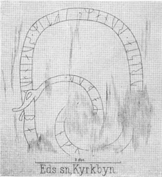 Upplands runinskrifter 111 — Richard Dybeck; https://www.raa.se/runinskrifter/sri_uppland_b06_text_2.pdf. Public Domain Mark 1.0
