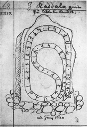 Upplands runinskrifter 682 — Johannes Bureus; https://www.raa.se/runinskrifter/sri_uppland_b08_text_3.pdf. Public Domain Mark 1.0