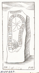 Upplands runinskrifter 585 — Petrus Helgonius och Johan Hadorph; https://app.raa.se/open/runor/inscription?id=7893349b-4202-4282-856a-2a5422442ac1. CC0 1.0