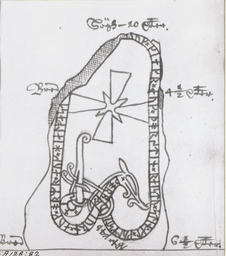Upplands runinskrifter 628 (U 628) — Martin Aschaneus; https://app.raa.se/open/runor/inscription?id=f371521a-e3c5-4914-a440-3fd87ddbd4ea. CC0 1.0