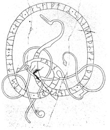 U 249, Näle, Södergården — Richard Dybeck; Dybeck, Richard (1857). Svenska run-urkunder , Andra Samlingen. Stockholm. Joh. Beckmann.. Public Domain Mark 1.0