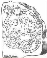 U751, runsten, teckning av Hadorph och Helgonius — Hadorph and Helgonius; 17th century image by Hadorph and Helgonius.. Public Domain Mark 1.0