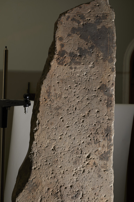 UNPROCESSED stack of raking light images for back of rune stone. Use in conjunction with C22007_sID-688